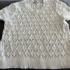 Madewell Elegant Cream almost white Cable Knit Sweater